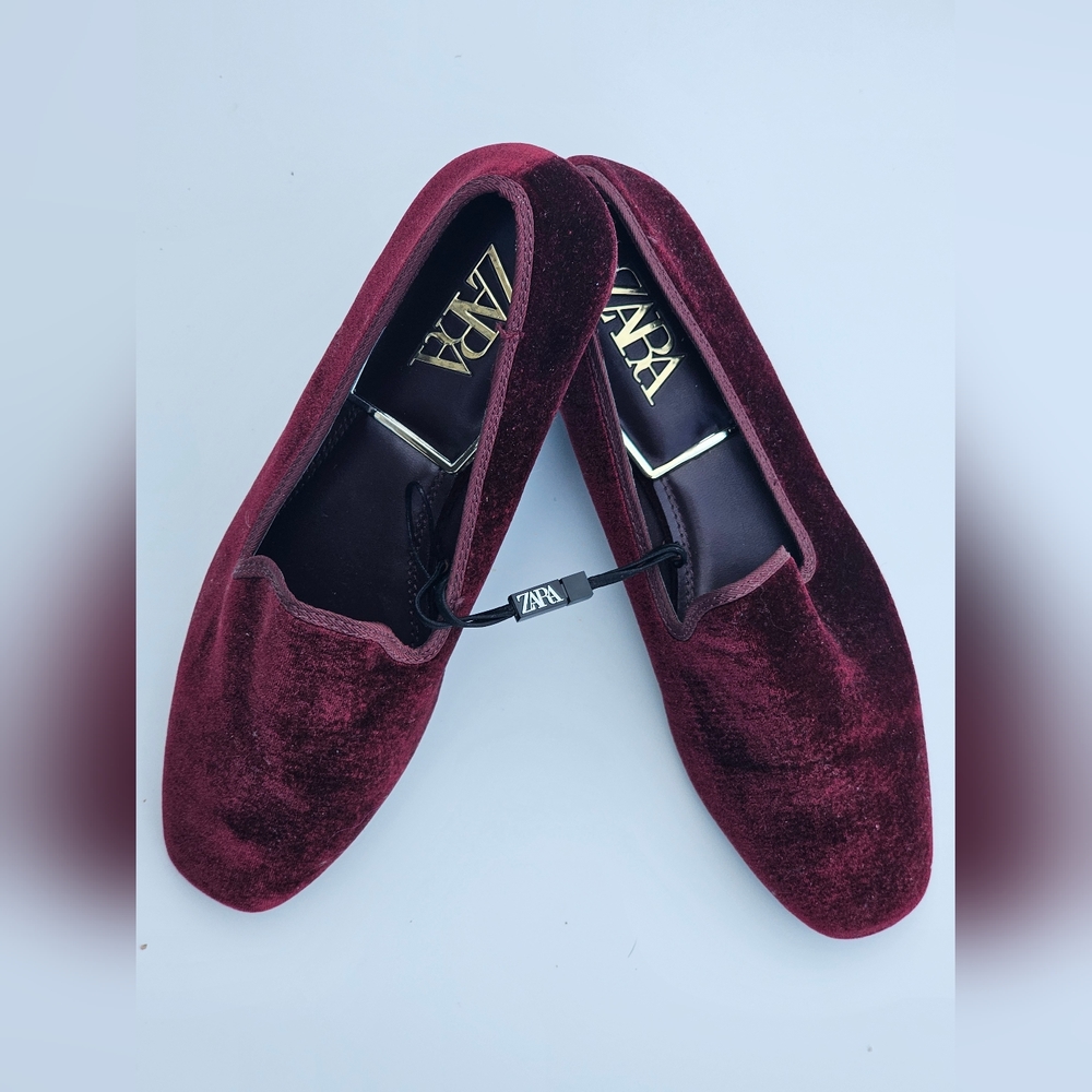 Zara Burgandy/ Wine Red Women's Flats Size 37